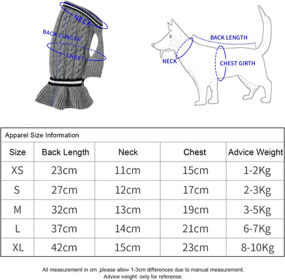 Pet Sweaters for Small Dogs Girl Sweaters to Knit Dog Warm Winter Clothes Pullover Fall Dog Dress for Puppy Cat Small Dog Sweater Chihuahua Red Dog Dress Medium Dog Sweater